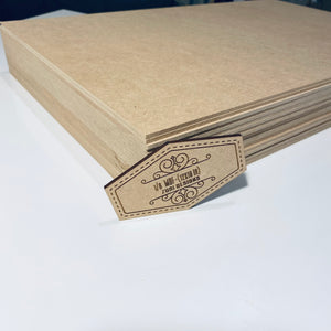 1/8 MDF sheets for laser cutting (12"x19" in)