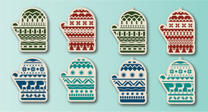 Mitten Christmas ornament (SVG laser ready file)