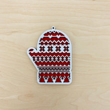 Load image into Gallery viewer, Mitten Christmas ornament (SVG laser ready file)