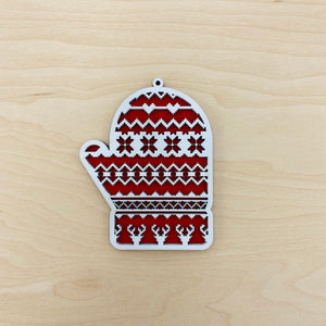 Mitten Christmas ornament (SVG laser ready file)