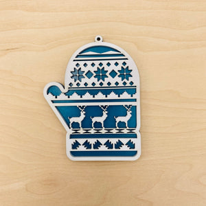 Mitten Christmas ornament (SVG laser ready file)