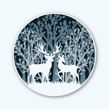 Load image into Gallery viewer, Winter Deer layered art (SVG)