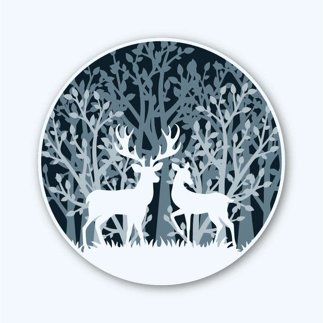 Winter Deer layered art (SVG)